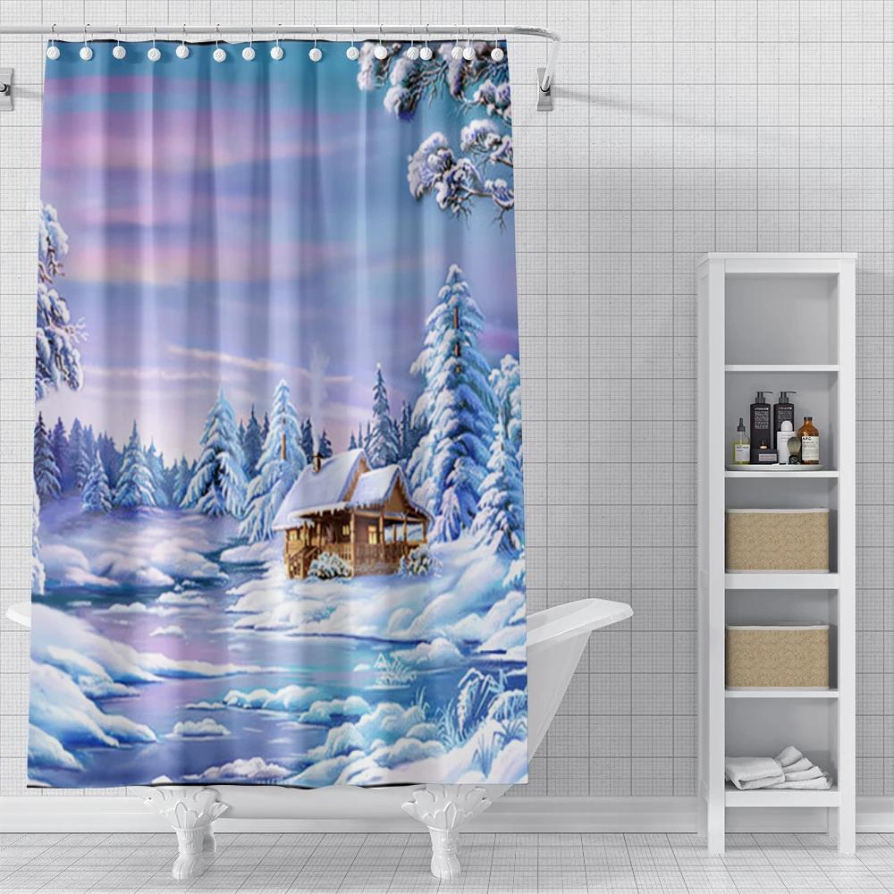 Home Shower Curtains For Bathroom Landscape Animals Waterproof Fabric Bathroom Curtains Modern Shower Curtain 180X200 240X200