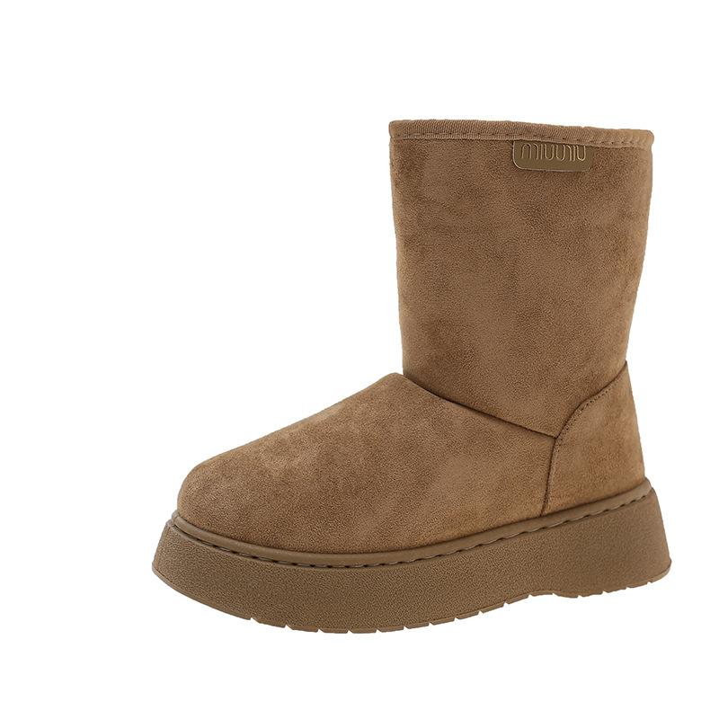Winter New Snow Boots Women's Large Size Basic Classic Casual Mid-tube Cotton Boots Women's