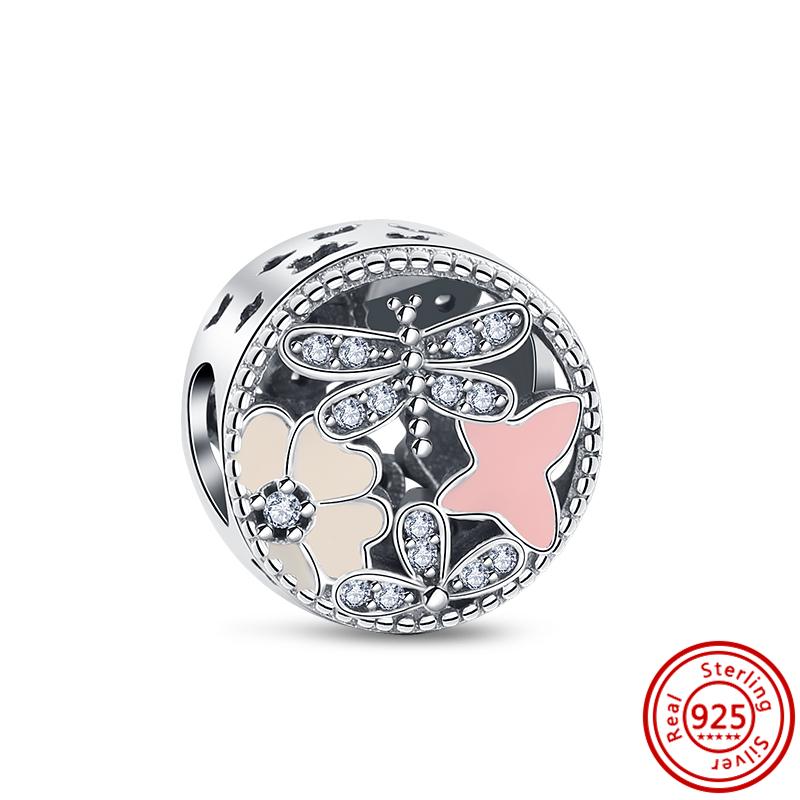 New Original Design Bee Butterfly Dragonfly Cartoon Lovely Beads Fit Pantaro Charm Bracelet DIY 925 Sterling copper Zircon Gift