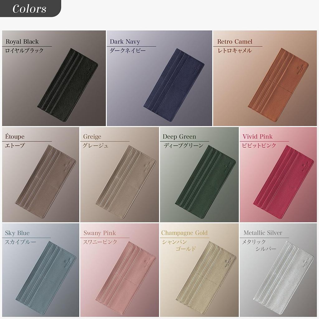 Genuine Leather Long 6 Card Slim Wallet with Bill Coin and Fragment Case SW2 [BLUE SINCERE] Ultra-thin Wallet, RFID, Slots, Anti-Skimming, Women's