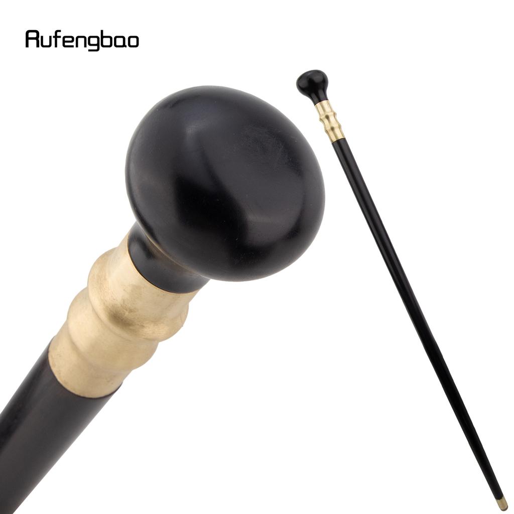 Black Wooden Traditional Single Joint Walking Stick Decorative Cospaly Party Wood Walking Cane Halloween Mace Wand Crosier 90cm