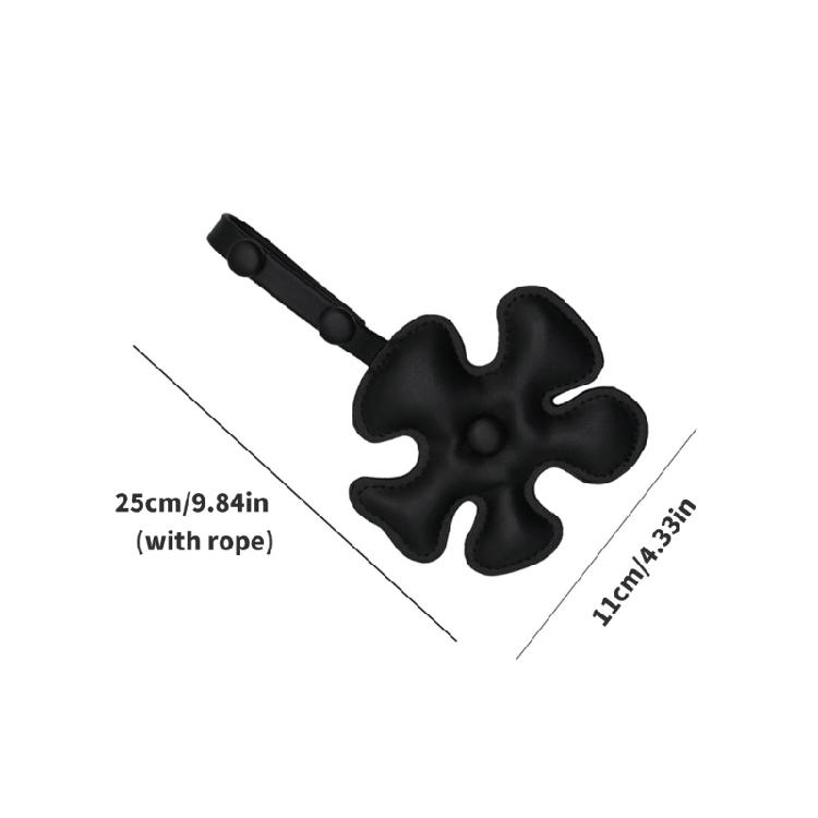 Vibrant Cartoon Style Leather Keyring Five Petal Flower Decoration Practical Key Ring Accessory Gift For Women