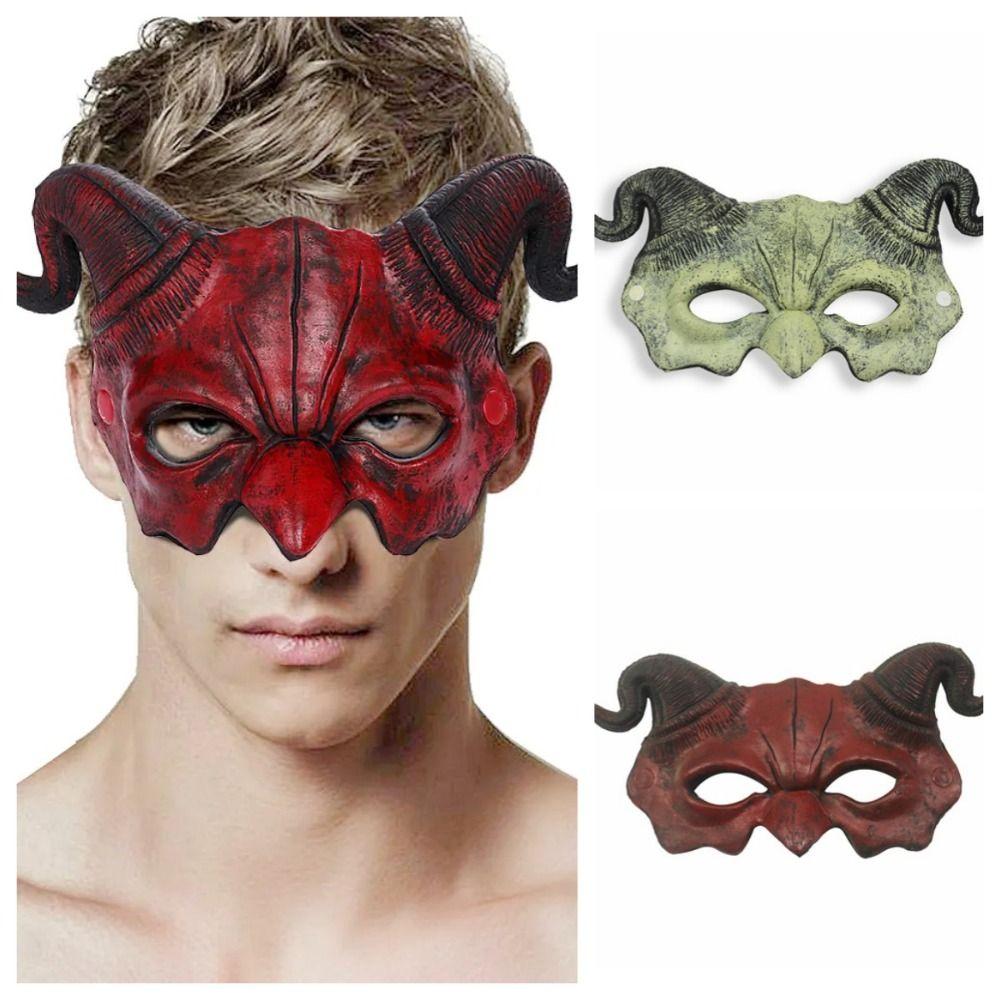 

Demon Halloween Mask Animal Cosplay Masquerade Gifts Goat Horn Mask Festival