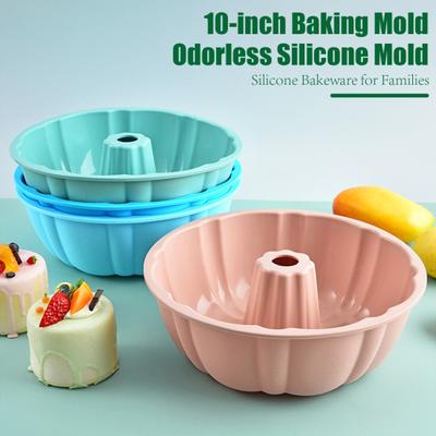Stampo per Torta in Silicone da 10 Pollici Grande Capacità Antiaderente con Foro Centrale
