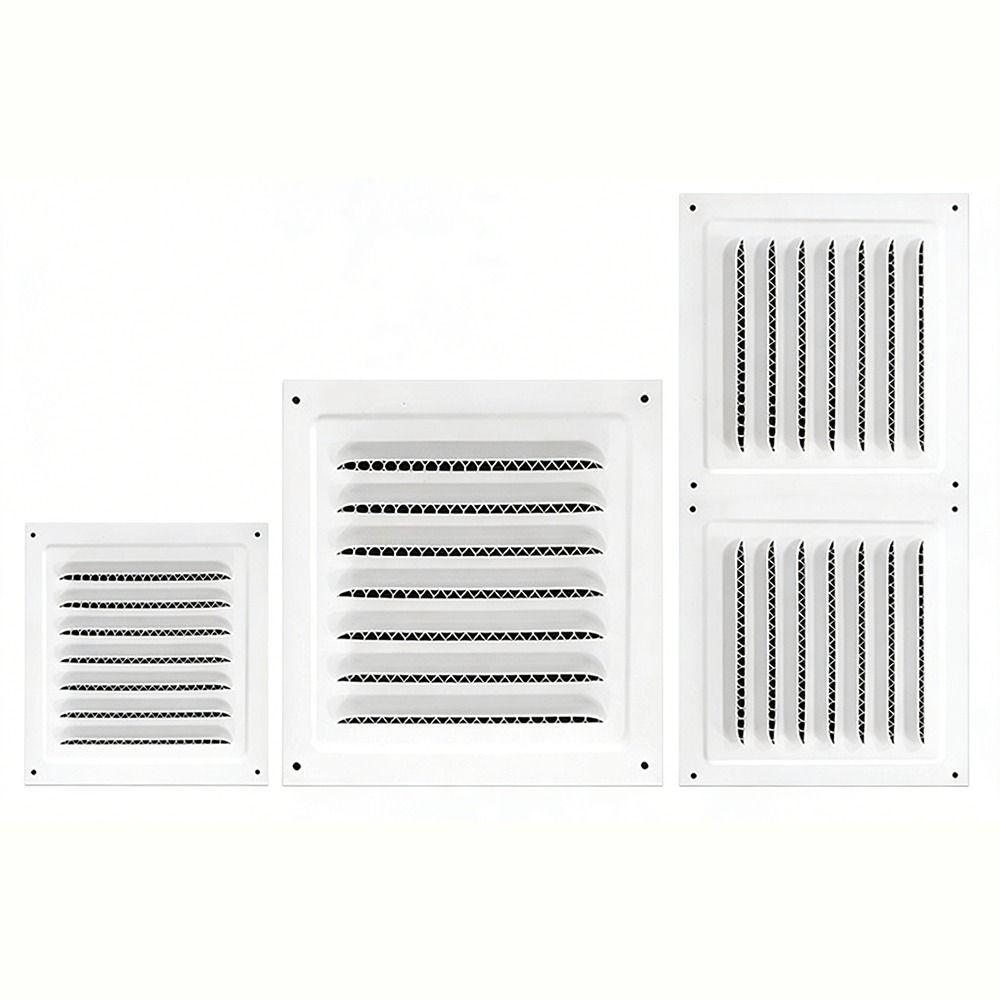 Stainless Steel Metal Vent Cover Built-in Insect Screen White Black Grille Cover Square Louver Air Vents Grille