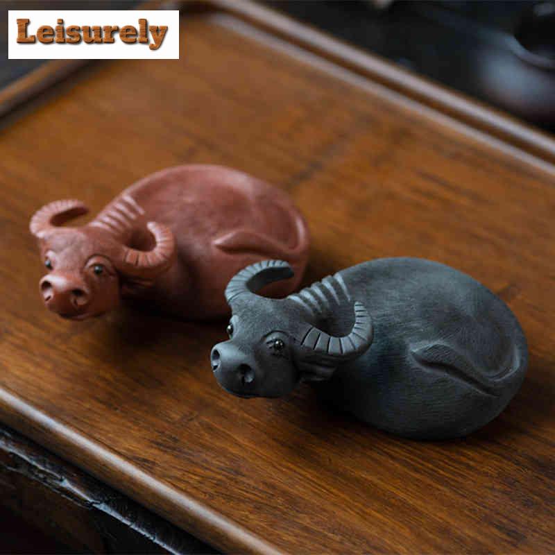 Yixing Zisha Zodiac Pipa Ox Wealth Tea Pet Handmade Lucky Model Tea Figurine Play Toys Tea Statue Ornaments Tea Items Supplies