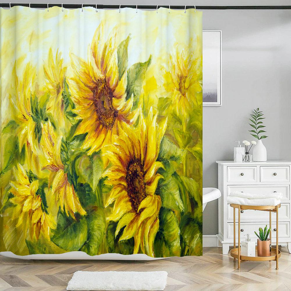 

Flower Dandelion Red Rose Plant Fresh Shower Curtains Bathroom Curtain Frabic Waterproof Polyester Bathroom Curtain with Hooks W90xH180cm