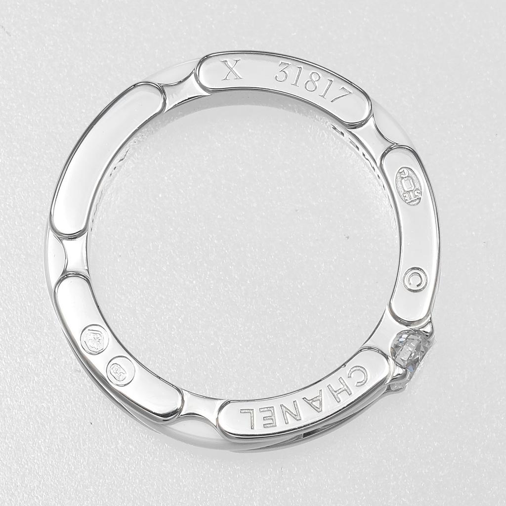 Chanel Anel Ultra Pequeno Ouro Branco K18/diamante/cerâmica #4.1(Tamanho dos EUA) 4,74g Feminino Usado