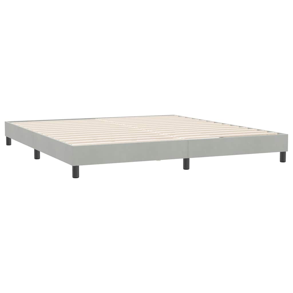 Łóżko Box Spring Bez Materaca Jasnoszary 180X220 Cm Aksamit