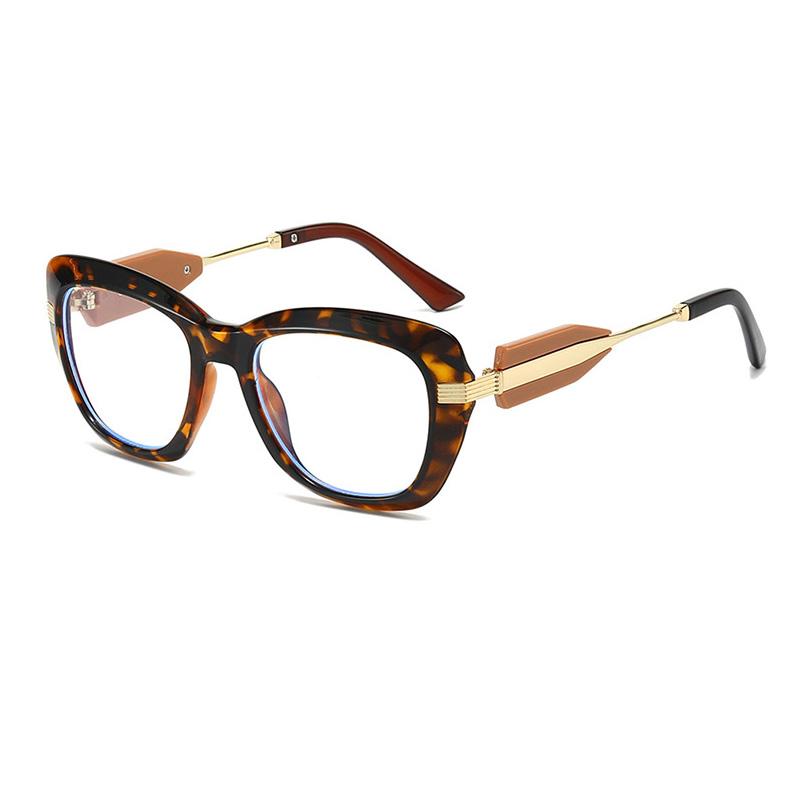 Brand Unique Design Oversized Wide Edge Prints Frame Hyperopia Eyewear Photochromic Anti Blue Ray Computer Women Reading Glasses
