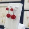 Sterling Silver/All Silver 925 Mirror Ball Double Dangle Earrings Ss12116990 - White Crystal