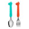 HS Kids' Tableware Set: 304 Stainless Steel Spoon, Fork & Portable Baby Training Chopsticks