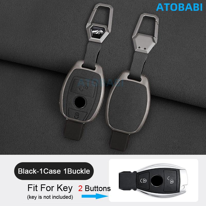 Zinc Alloy With Suede Leather Car Key Case Cover Bag For Mercedes Benz Nec Bga Type C E G S Class W204 W210 W118 W172 W212 W245