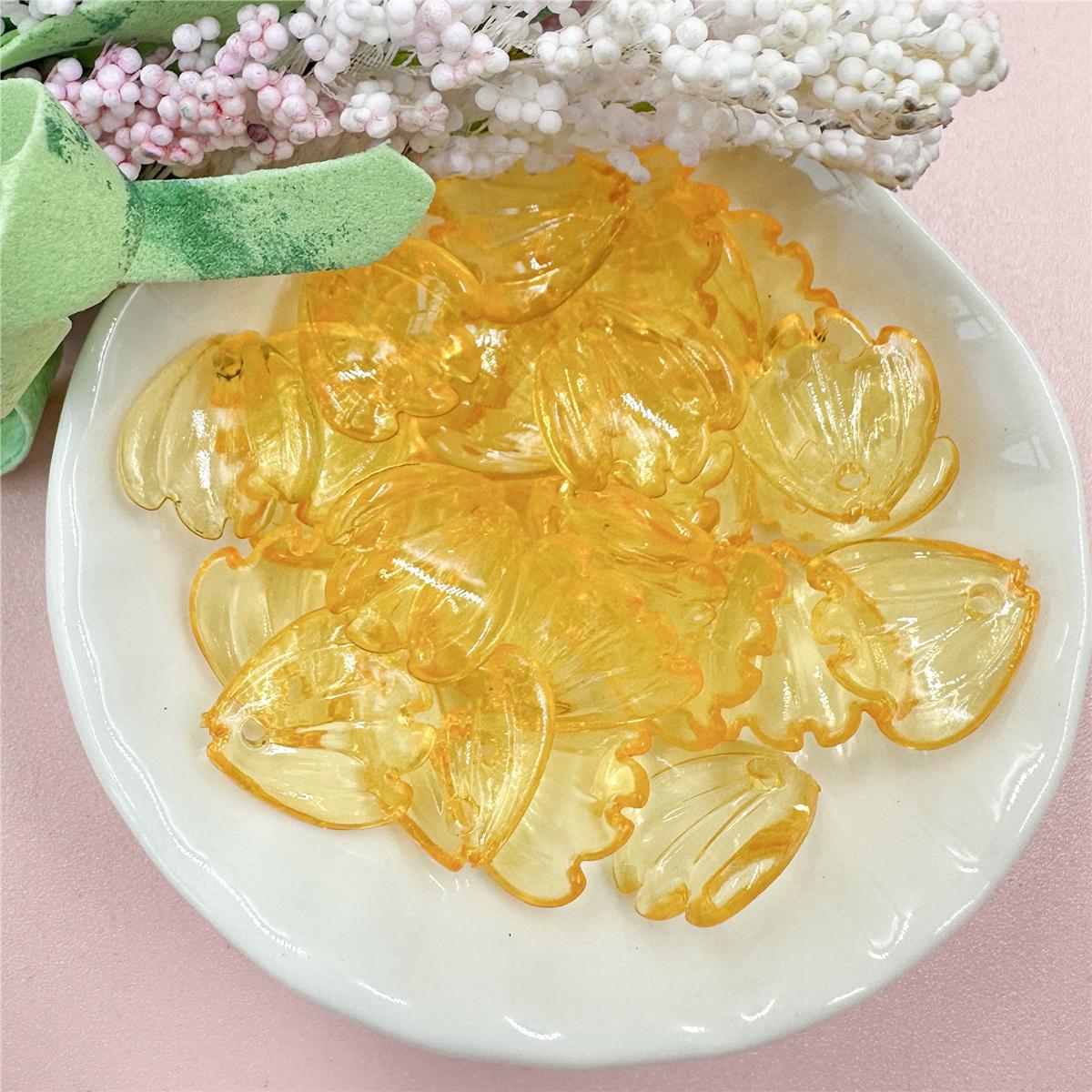 

DIY материалы ручной работы свободные бусины акриловые DIY украшения для волос аксессуары для сережек и ожерелья 50 шт./компл. прозрачные бусины-лепестки кулон оранжевый