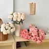 43CM 7-piece Tied Roasted Edge Rose Artificial Bouquet High-end Home Soft Decoration Floral Ornaments