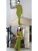 Women's Elegant One-Shoulder Summer Dress - Solid Color Draped Fashion