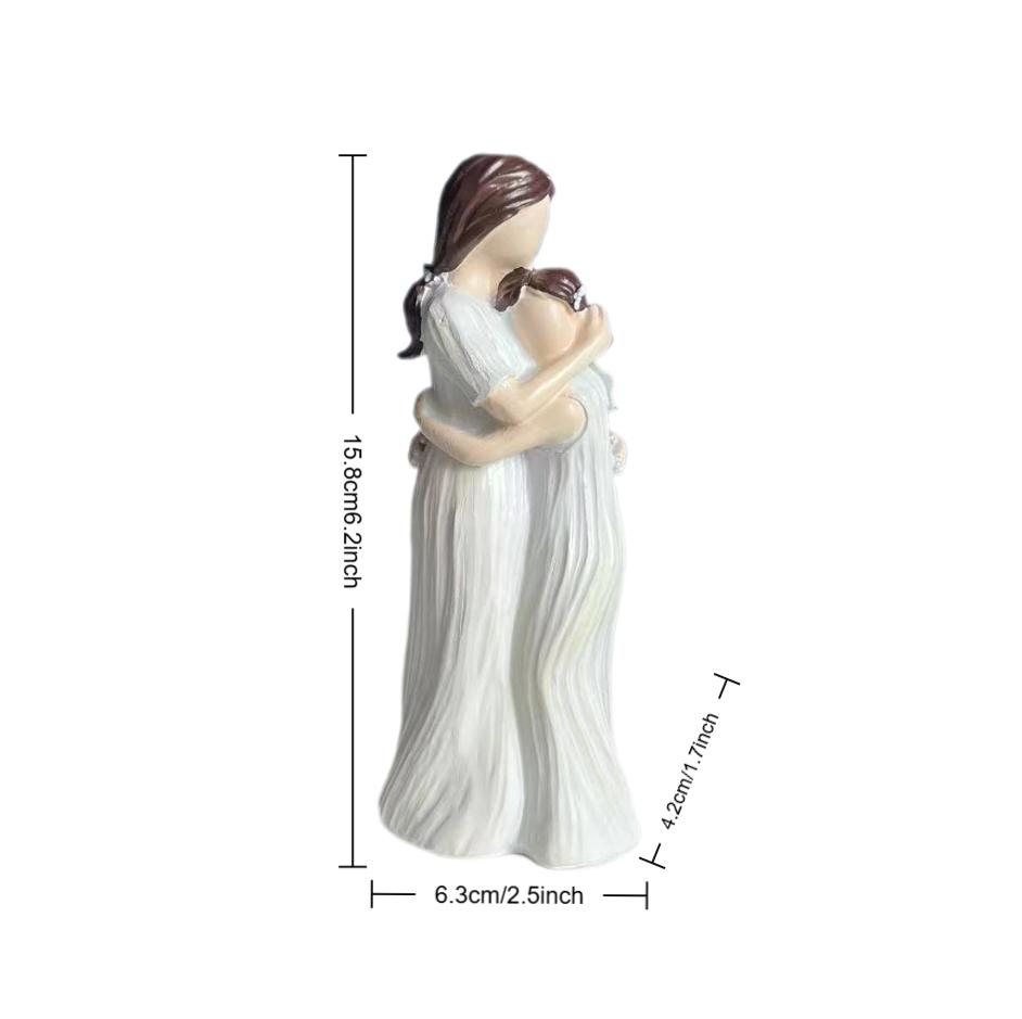 1 Piece of Nordic-Style Simple and Elegant Mother-Daughter Figurine, an Artistic Sculpture Expressing Family Affection for the Living Room or Study,