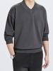 Unisex Solid Color V-Neck Knit Sweater - Trendy Korean Style, Versatile & Casual, Loose Long-Sleeve Top