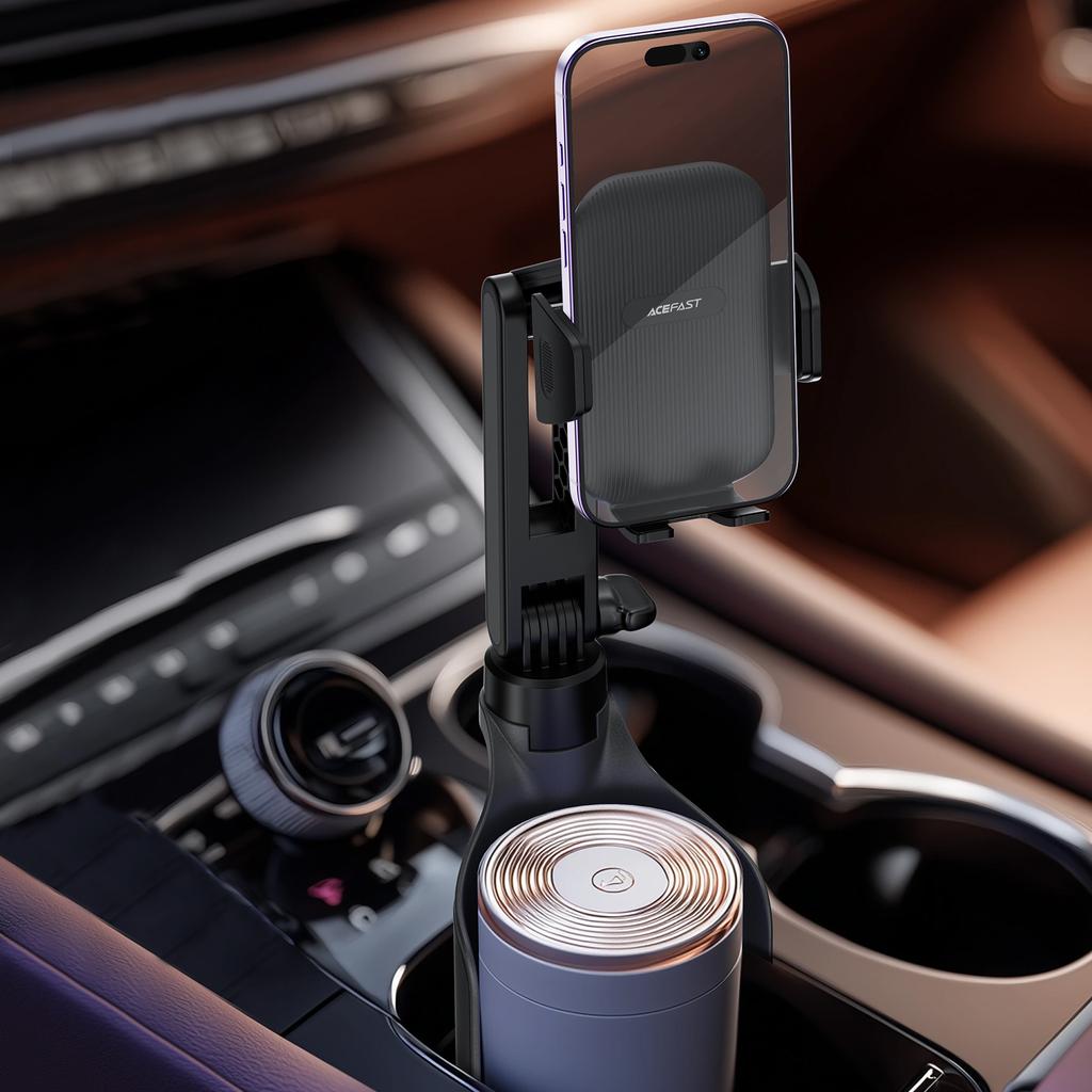 ACEFAST D63 Car Cup Holder Adjustable Angle / Length Car Phone Mount Anti-Slip Compatible with 4.7-6.9 inch Phones