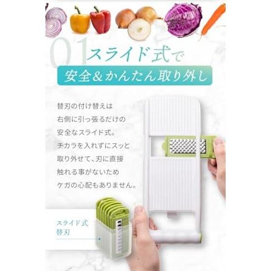 LeLante Slicer Shredding Vegetable Set Multifunction Grater 8 Functions 1 (Green)