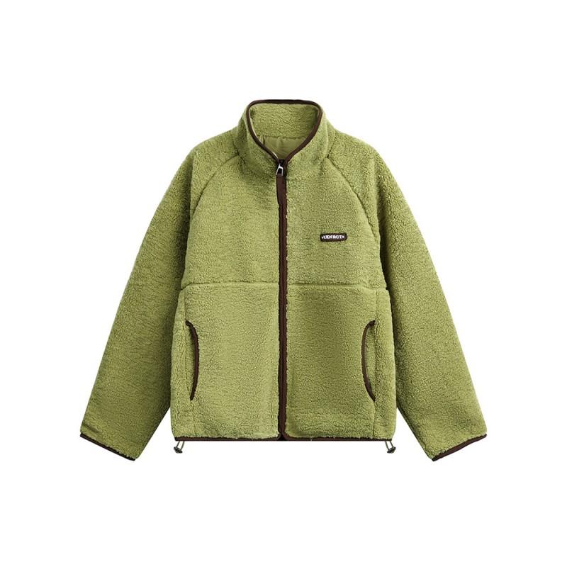 Unisex Thick Fleece-Lined Cotton Puffer Jacket Winter Warm Oversized Hoodless Coat Men Women