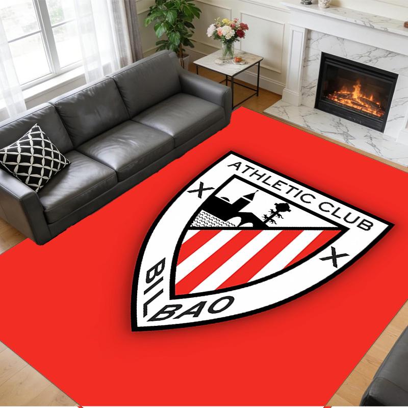 Anti‑Slip Crystal Velvet Floor Rug, Athletic Bilbao Design Carpet for Indoor Living Bedroom Home Decoration