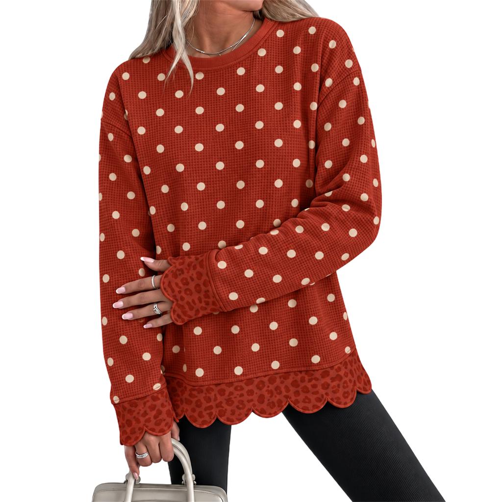 Women's Lightweight Silk Scarf, Polka Dot Large Shawl Wrap for Spring Fall, Waist Tie Scarf