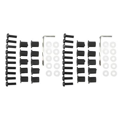 M5 Motorrad Windschutzscheiben Schrauben Muttern Dichtungen Set Aluminiumlegierung Gummi Ersatz für Suzuki Schwarz