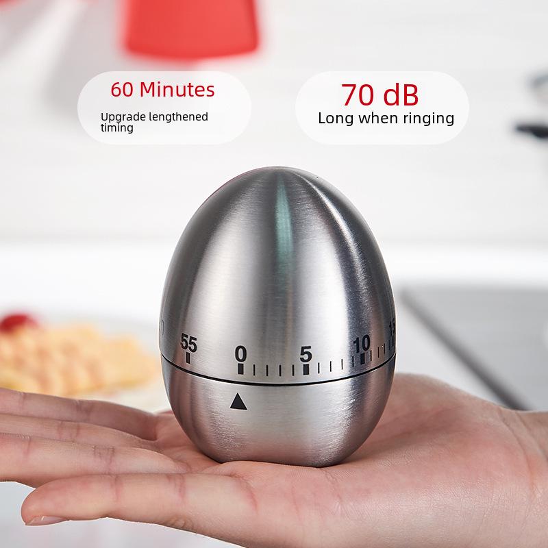 International Stainless Steel Apple Egg Timer - Mechanical Kitchen Countdown Reminder Gadget