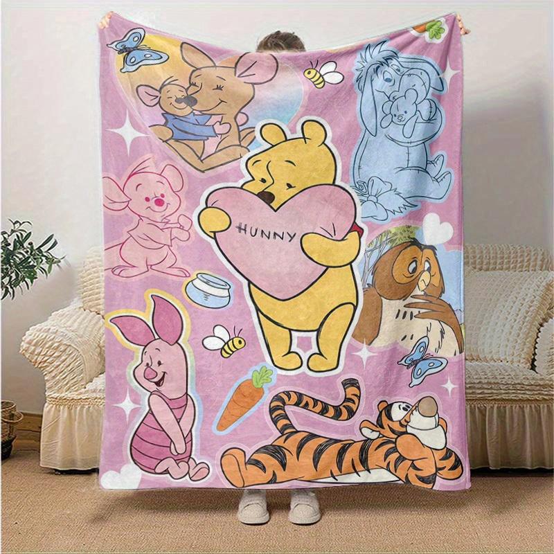 1pc Winnie the Pooh & Friends Blanket Room Decor, Bedroom, Playroom Decoration, Birthday Gift Ideas, Throw Blanket, Couch Cover, Travel