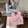 23 quilted soft messenger bag large capacity portable shoulder bag cartoon embroidered rabbit student handbag