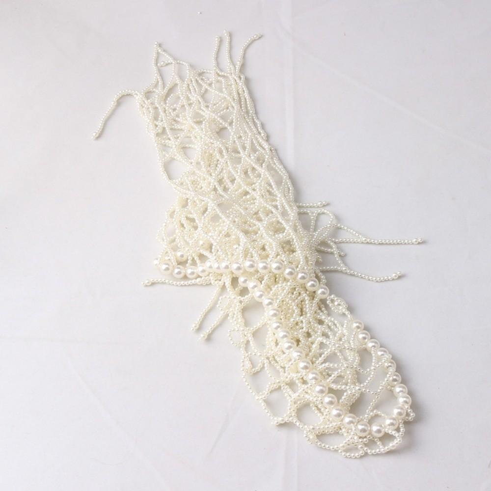 French Style Pearl Waist Chain Elegant Beaded Belt Luxury Pearls Tassel Shawl  Summer Beach