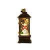 Santa Claus Light-Up Phone Booth Lantern: Christmas Tabletop Oil Lamp Ornament