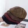 Women's British Retro Suede Duckbill Cap - Solid Color, Face-Slimming, Spring/Autumn Fashion for Outdoor Travel