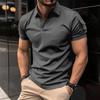 Men's Casual Short Sleeve Polo Shirt with Arm Pocket and Lapel