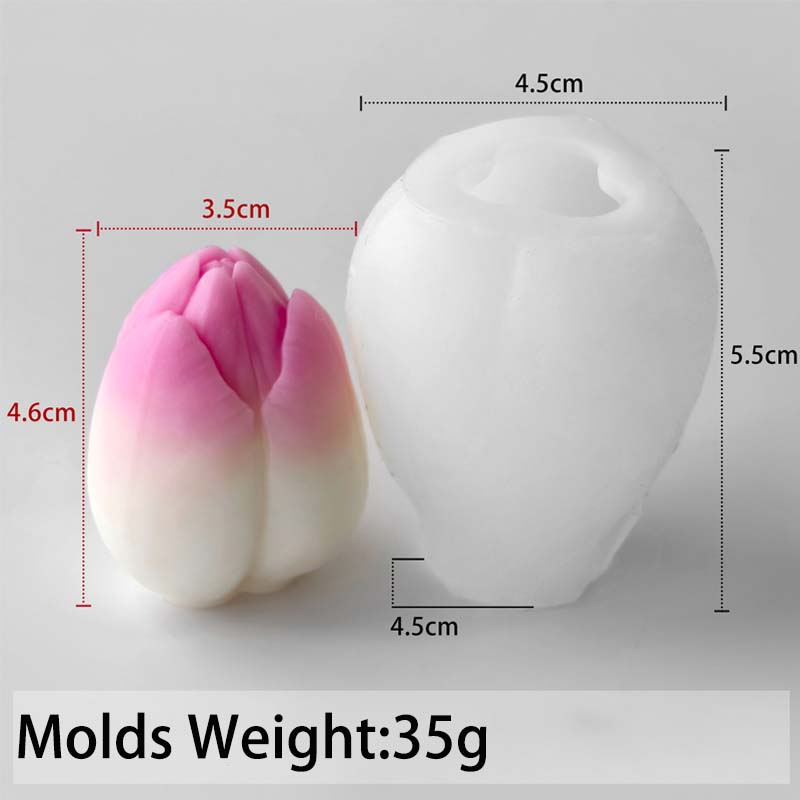 3D Tulip Silicone Candle Mold DIY Handmade Flower Aromath Soap Candles Casting Molds Plaster Resin Craft Gifts Making Supplies