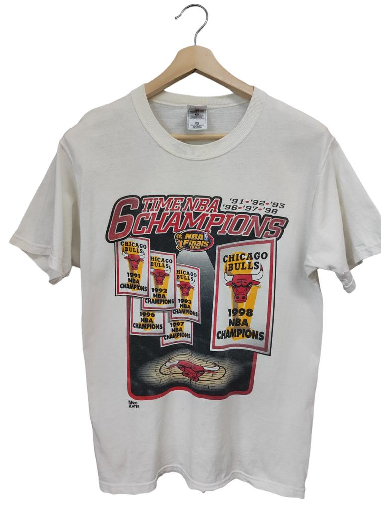 Vintage Chicago Bulls Pro Player 1998 Era Six Times NBA World Champions 98 memorial Chicago Bulls Winner Bulls Jordan Rap Tees size Medium