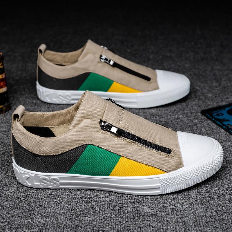 

Летние и осенние дышащие мужские повседневные туфли A Pedal Lazy мужские повседневные туфли на плоской подошве мужские парусиновые туфли 10 темные хаки