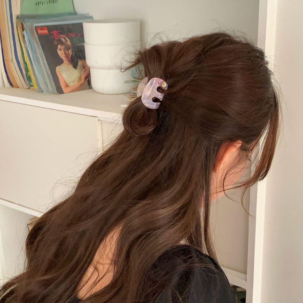 Candy Color Acetate Hair Claw Acetic Acid Cute Hairpin Fashion Letter Hair Clip  Daily