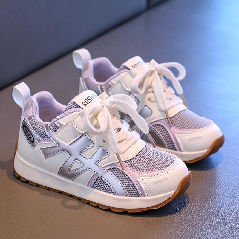 Girls' sports shoes 2025 spring and autumn new girls' soft-soled Forrest Gump shoes medium and older children's mesh breathable casual shoes boys