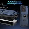 For Motorola Edge 60 Pro 5G Case PC+TPU Drop Defend Phone Cover with Ring Kickstand