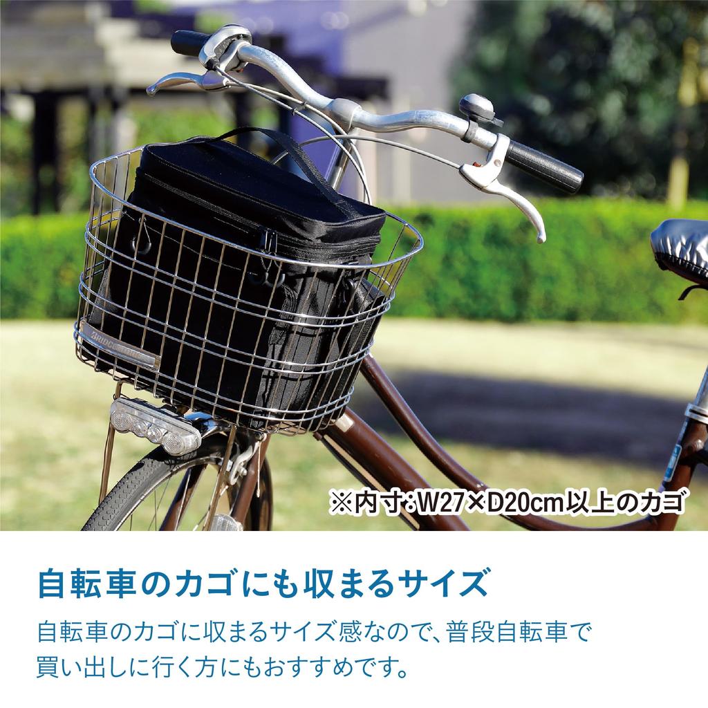 CB Japan Insulated Soft Cooler Bag, Large Capacity 12L, Black, 2-Way Shoulder/Handheld, with Interior Mesh Pocket, Insulated Box Bag, Maneuver