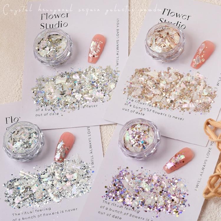 Unregelmäßige Nagel-Abalone-Muschelschalen-Scheiben Nagelglitzer-Flocken Nagelkunst-Muschelstück
