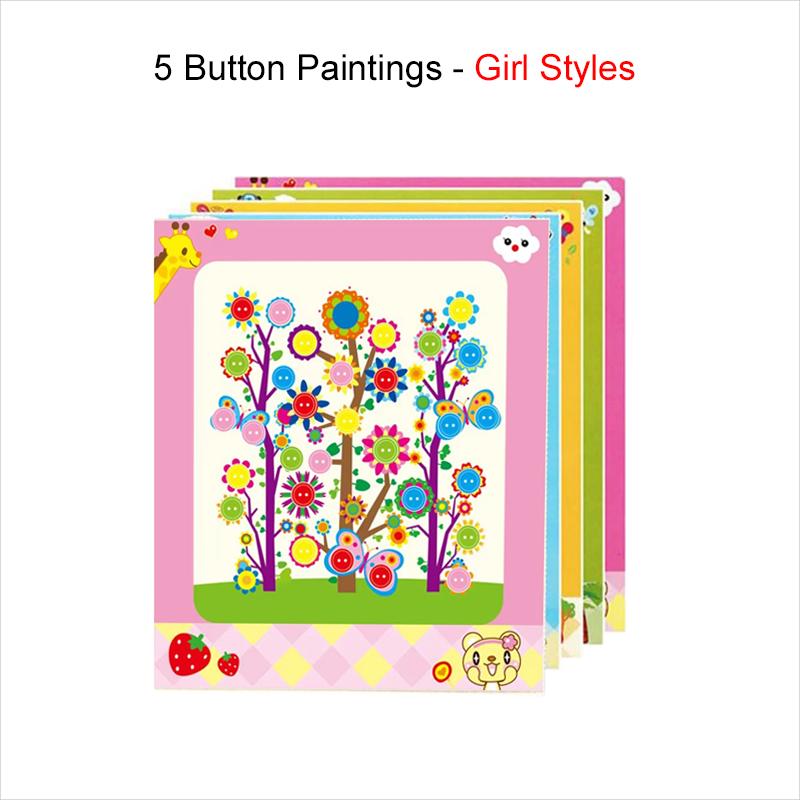 Children Button Sticker Toy Developmental Toys Stickers Game Handicrafts DIY Stickers Cartoon Pattern Painting Drawing TMZ