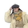 Cute Bear Cashmere Scarf Feel Fringed Shawl Soft Girl Winter Student Scarf Warm Thickened Scarf