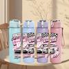 1PC Retro Lowrider Classic Car Print 750ml Color Plastic Sports Water Bottle Leakproof Flip Straw Lid Suitable for Sports Office Home Use