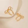 Simple And Stylish Gold Bow Earrings, Showcasing The Temperament Of Women'S Earrings