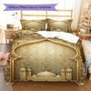 Muslim Pattern Bedding,Quilt Set Quilt Cover Pillowcase Home Birthday Gift (1 * duvet cover + 2 * pillowcase, without core)