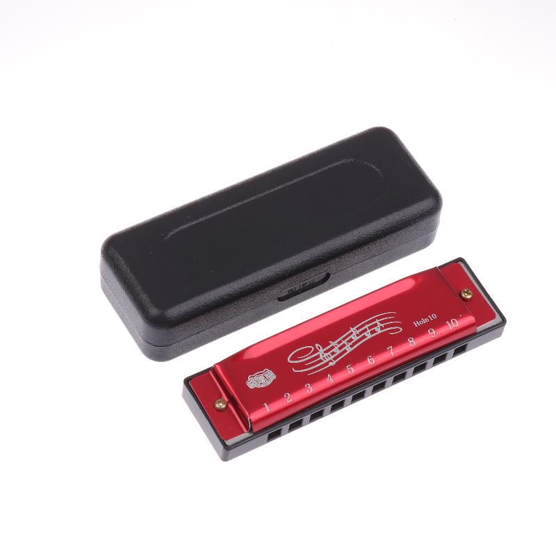 Harmonica Key Of C 10 Hole Diatonic Harmonica C With Case For Beginner Students Kids Gift Metal Harmonica