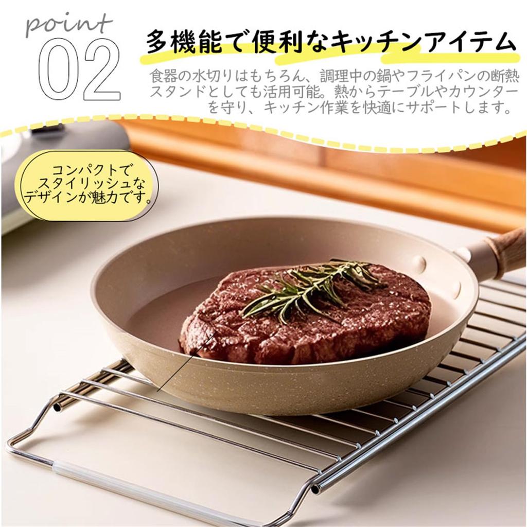 Paniki Dish Stainless Over the Space Dish Drying Heavy Dish Storage Drainer, Expandable, Steel, Sink, Saving, Stand, Foldable, Compact, Rack,